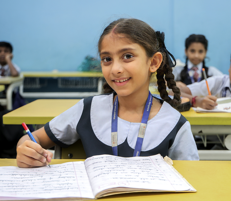 Junior school student studying at Manipal School